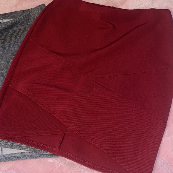 2 PAIR of Joe B pencil skirts! One Gray, One is Maroon! Both Size L! - Picture 4 of 7